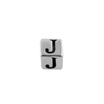 Sterling Silver 4.5mm Letter J Cube Pendant