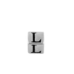 Sterling Silver 4.5mm Letter L Cube Pendant