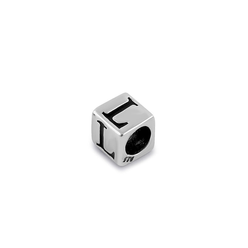 Sterling Silver 4.5mm Letter L Cube Pendant