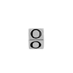 Sterling Silver 4.5mm Letter O Cube Pendant