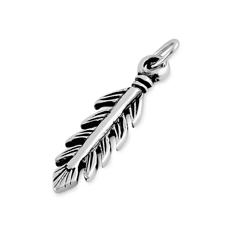 Sterling Silver Oxidized Feather Arrow Pendant