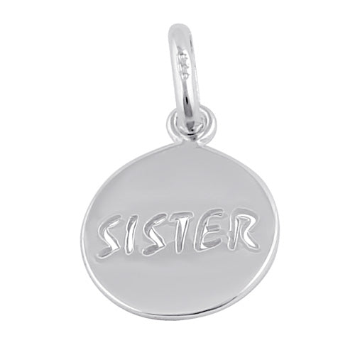 Sterling Silver Round Sister Pendant