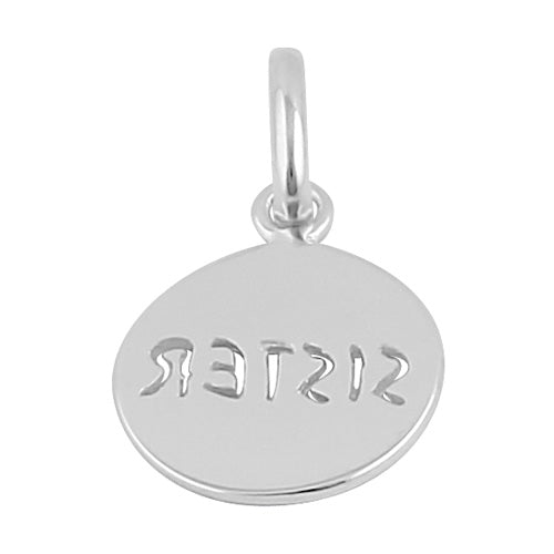 Sterling Silver Round Sister Pendant