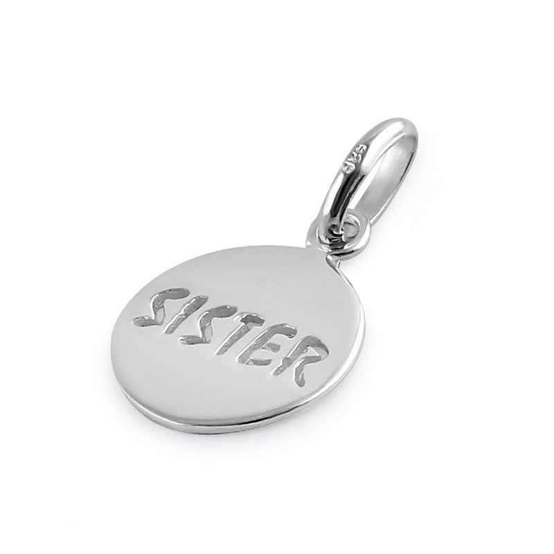 Sterling Silver Round Sister Pendant