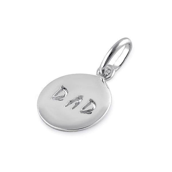 Sterling Silver Round Dad Pendant