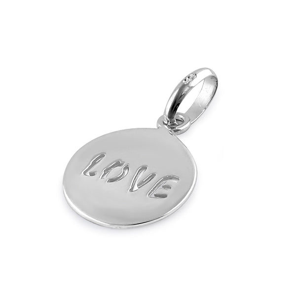 Sterling Silver Round Love Pendant