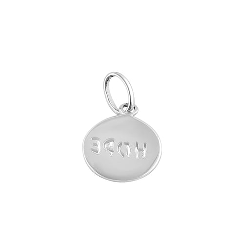 Sterling Silver Round Hope Pendant