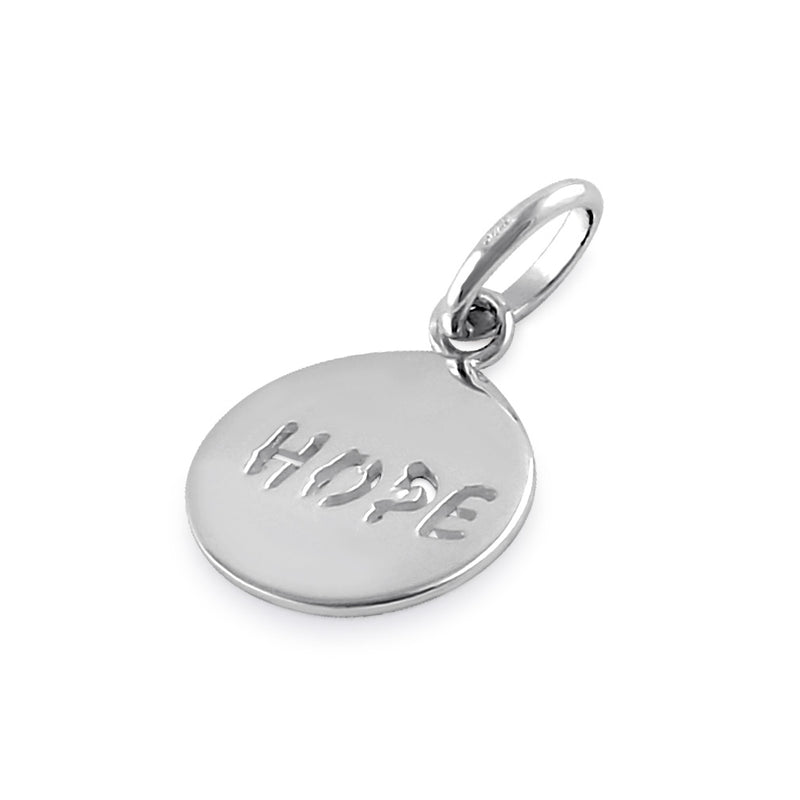 Sterling Silver Round Hope Pendant