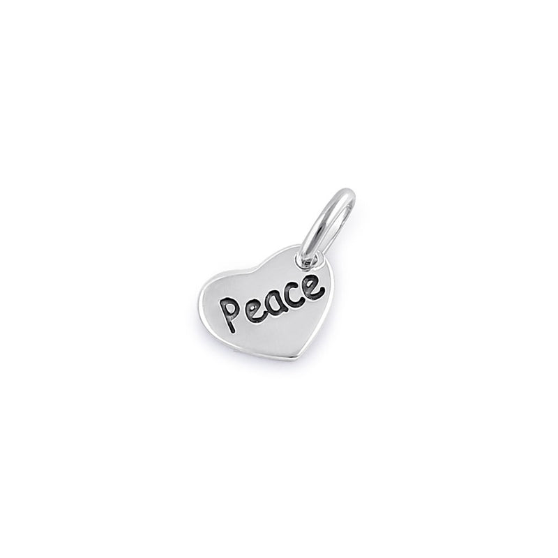 Sterling Silver Peace Heart Pendant