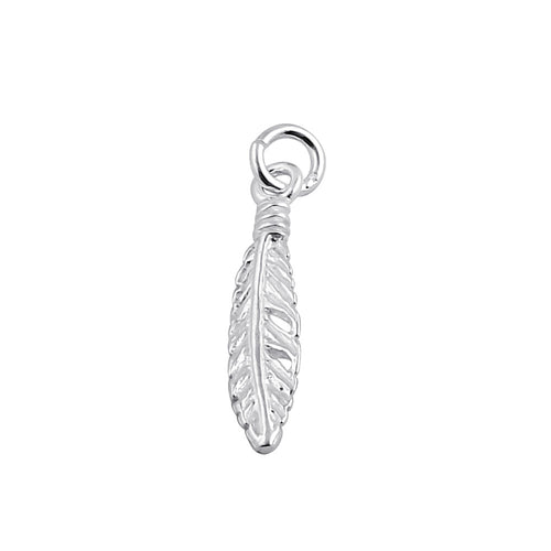 Sterling Silver Trendy Feather Pendant
