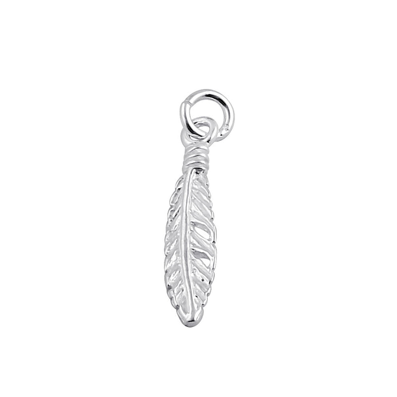 Sterling Silver Trendy Feather Pendant