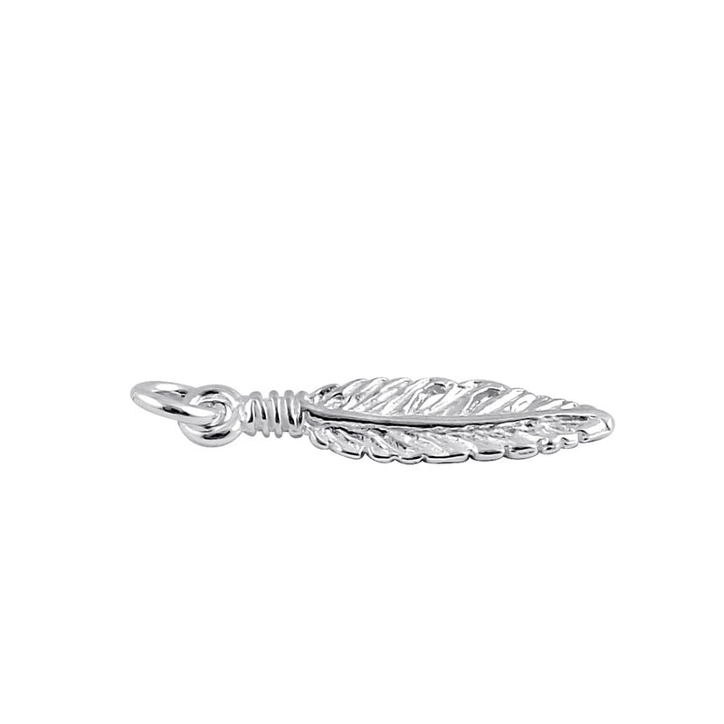 Sterling Silver Trendy Feather Pendant