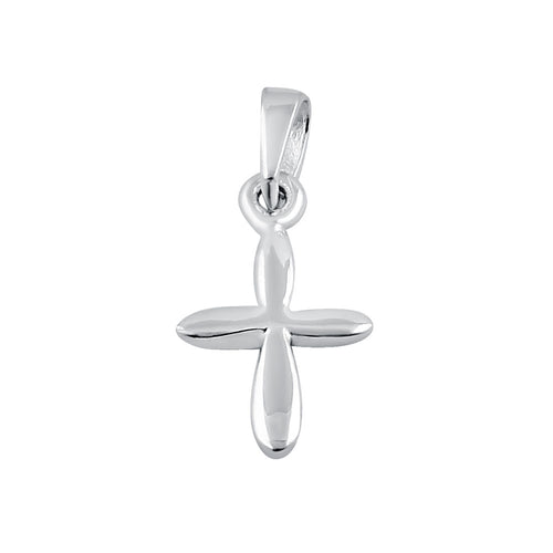 Sterling Silver Plain Rounded Cross Pendant
