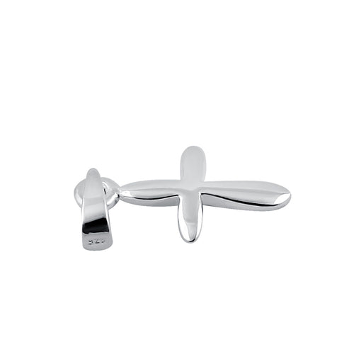 Sterling Silver Plain Rounded Cross Pendant