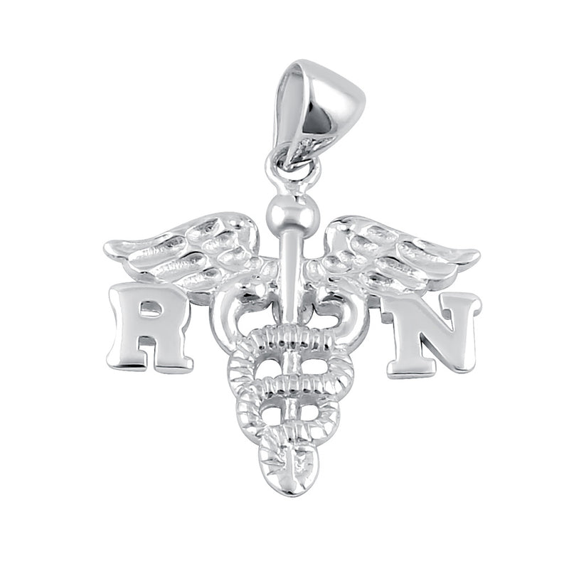 Sterling Silver Registered Nurse Symbol Pendant