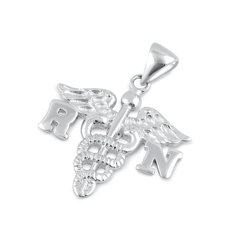 Sterling Silver Registered Nurse Symbol Pendant