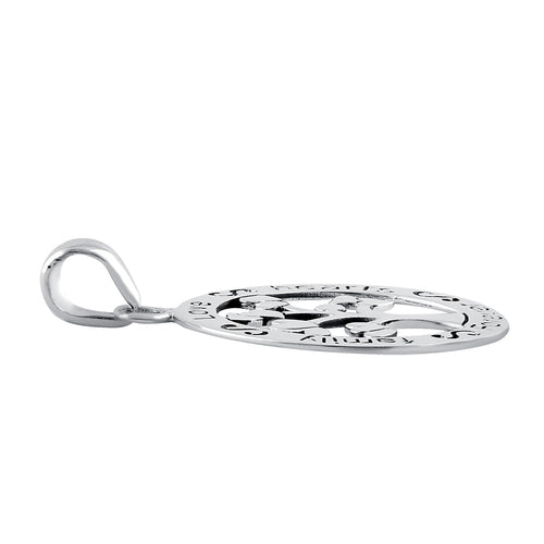 Sterling Silver Family Hearts Love Forever Pendant