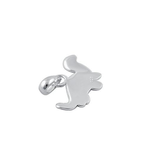 Sterling Silver Green Enamel Dinosaur Pendant