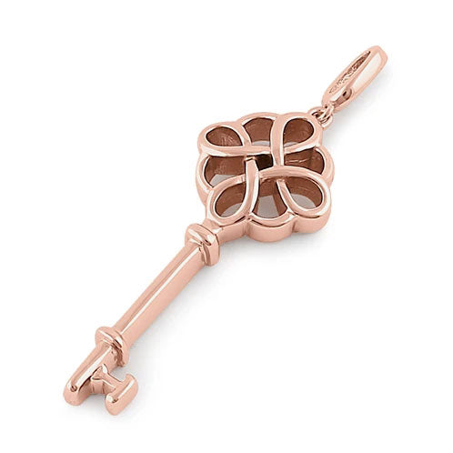 Sterling Silver Rose Gold Plated Key Pendant