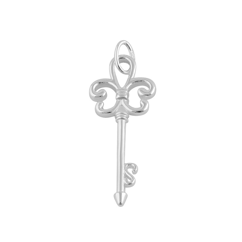 Sterling Silver Fleur de Lies Key Pendant