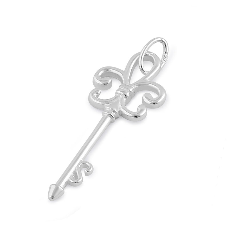 Sterling Silver Fleur de Lies Key Pendant