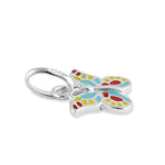 Sterling Silver Multi Color Butterfly Enamel Pendant