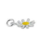 Sterling Silver White and Yellow Enamel Daisy Pendant