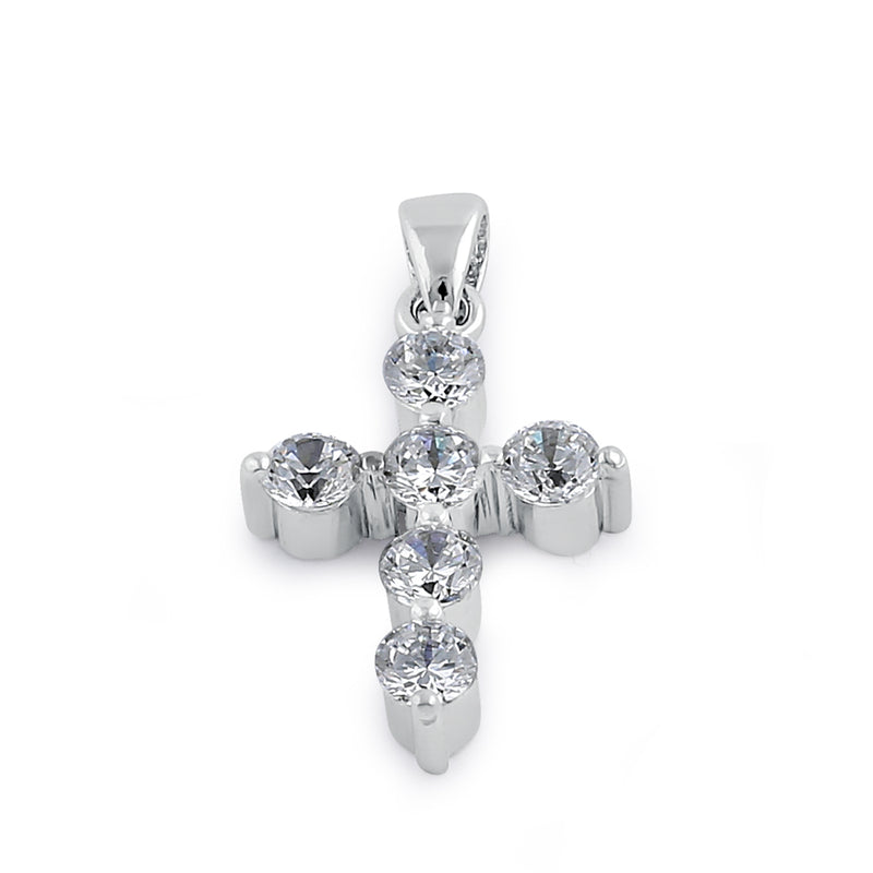 Sterling Silver Small CZ Cross Pendant