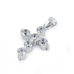 Sterling Silver Small CZ Cross Pendant