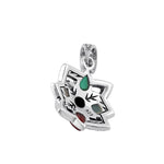 Sterling Silver Marcasite Rainbow Flower Pendant