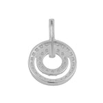 Sterling Silver Double Circle Clear CZ Pendant