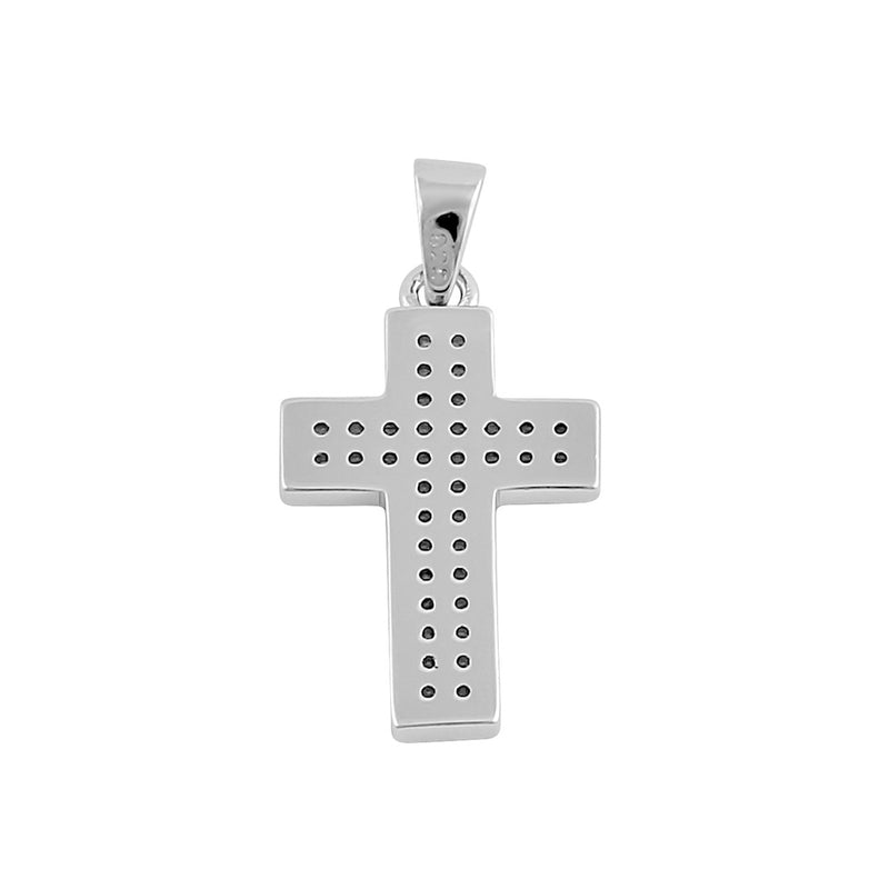 Sterling Silver Cross Clear CZ Pendant