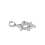 Sterling Silver Clear CZ Star of David Pendant
