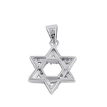 Sterling Silver Clear CZ Star of David Pendant