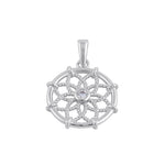 Sterling Silver Center CZ Dream Catcher Pendant