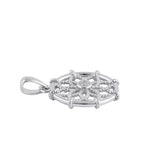 Sterling Silver Center CZ Dream Catcher Pendant