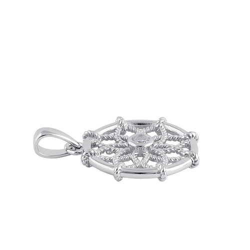 Sterling Silver Center CZ Dream Catcher Pendant