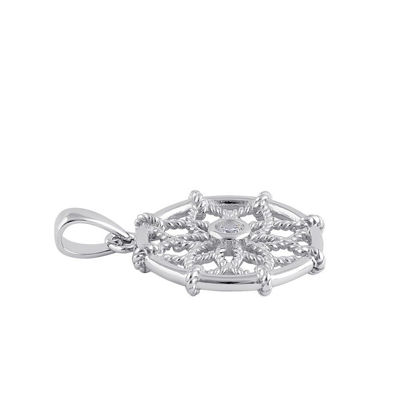 Sterling Silver Center CZ Dream Catcher Pendant