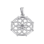 Sterling Silver Center CZ Dream Catcher Pendant
