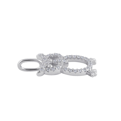 Sterling Silver Clear CZ Owl Pendant