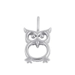 Sterling Silver Clear CZ Owl Pendant