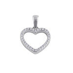 Sterling Silver Clear CZ Open Heart Pendant
