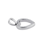 Sterling Silver Clear CZ Open Heart Pendant