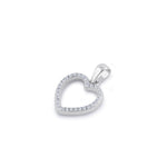 Sterling Silver Clear CZ Open Heart Pendant