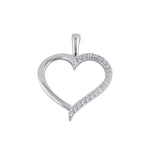 Sterling Silver Half Clear CZ Heart Pendant