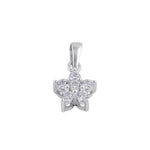 Sterling Silver Clear CZ Plumeria Pendant