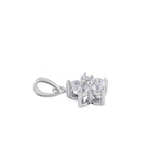 Sterling Silver Clear CZ Plumeria Pendant