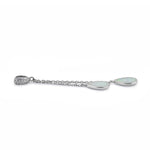Sterling Silver White Lab Opal Drop Dangle CZ Pendant