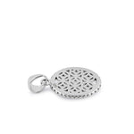 Sterling Silver White Lab Opal Oval Pendant