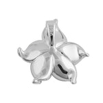 Sterling Silver Hand-Painted Hawaiian Flower Magenta Lime with  Clear CZ Pendant